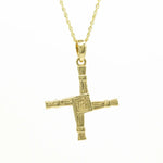 Double Sided Gold St Brigids Cross Pendant