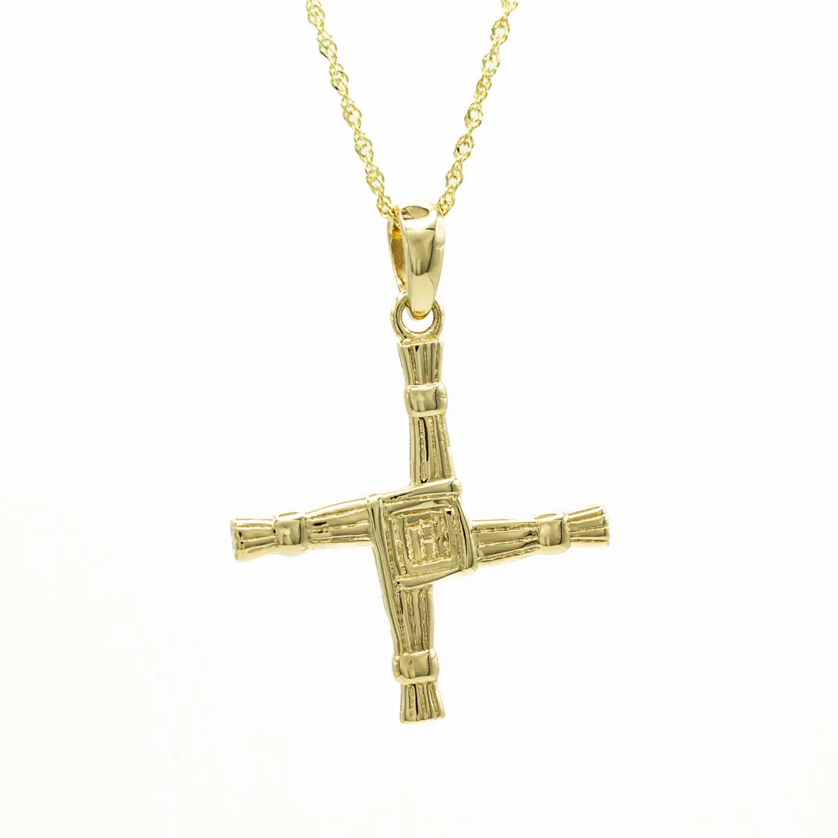 Double Sided Gold St Brigids Cross Pendant – view 2