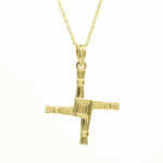 Double Sided Gold St Brigids Cross Pendant