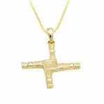 Double Sided Gold St Brigids Cross Pendant
