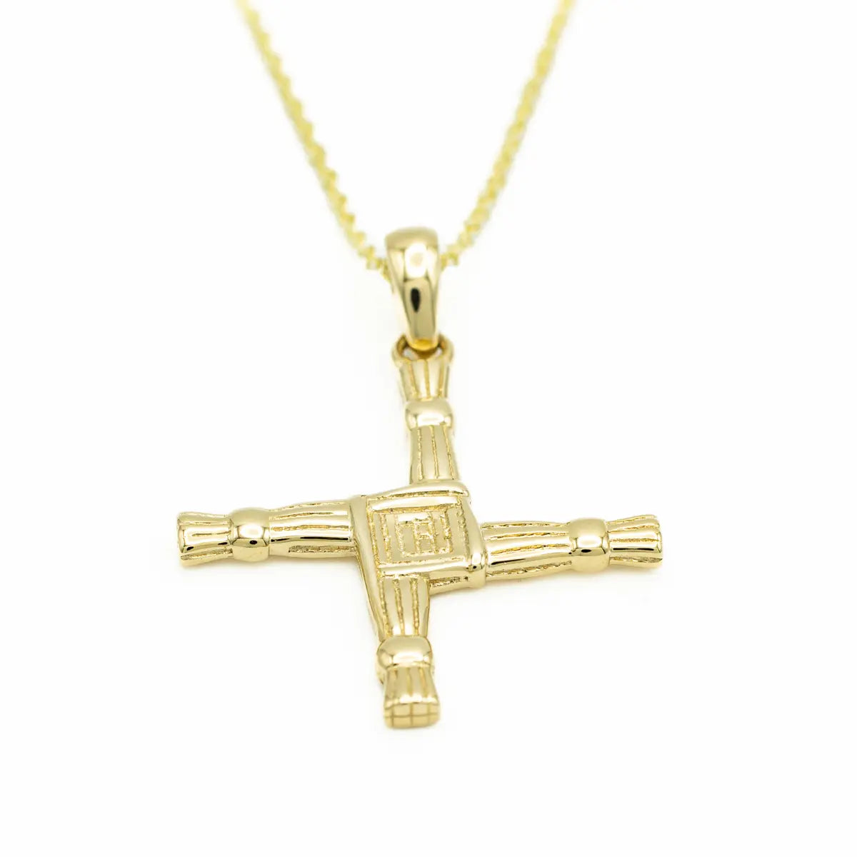 Double Sided Gold St Brigids Cross Pendant – view 5