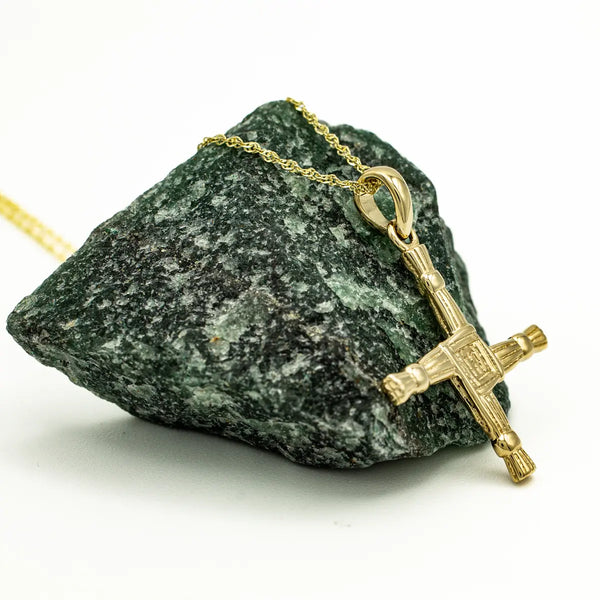 Double Sided Gold St Brigids Cross Pendant