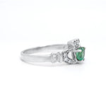 Claddagh Engagement Ring with Emerald and Diamonds