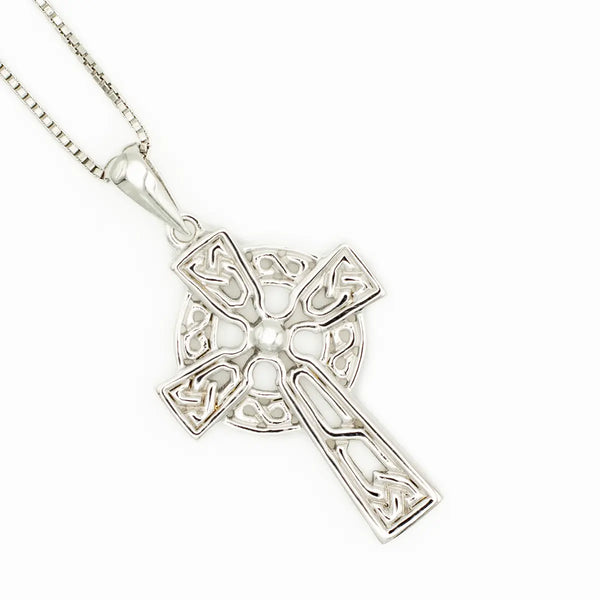 Filigree Celtic Cross Pendant in Sterling Silver