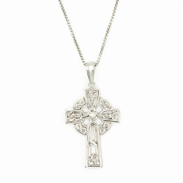Filigree Celtic Cross Pendant in Sterling Silver