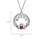 Birthstone Family Claddagh Pendant