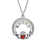 Birthstone Family Claddagh Pendant