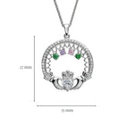Birthstone Family Claddagh Pendant