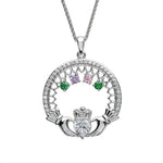 Birthstone Family Claddagh Pendant
