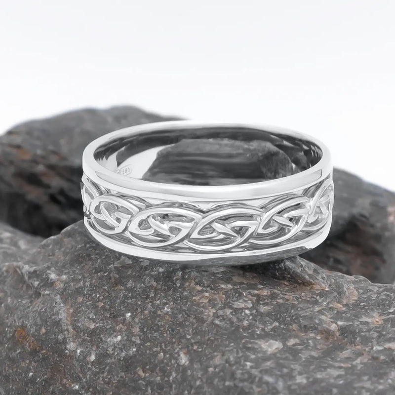 Gents Silver Celtic Knot Wedding Ring
