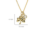Gold and Lab-Diamond Shamrock Necklace