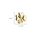 Gold and Lab-Diamond Shamrock Stud Earrings