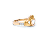 Yellow or White Gold Claddagh Birthstone Ring