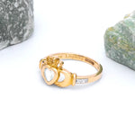 Yellow or White Gold Claddagh Birthstone Ring