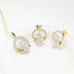 Gold Claddagh Earrings with Lab Emerald or Lab Diamond Heart