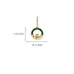 Gold Claddagh Earrings With Malachite & Lab Diamonds
