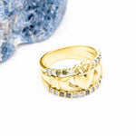 Claddagh Ring With White And Green Diamonds