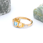 Yellow or White Gold Claddagh Birthstone Ring