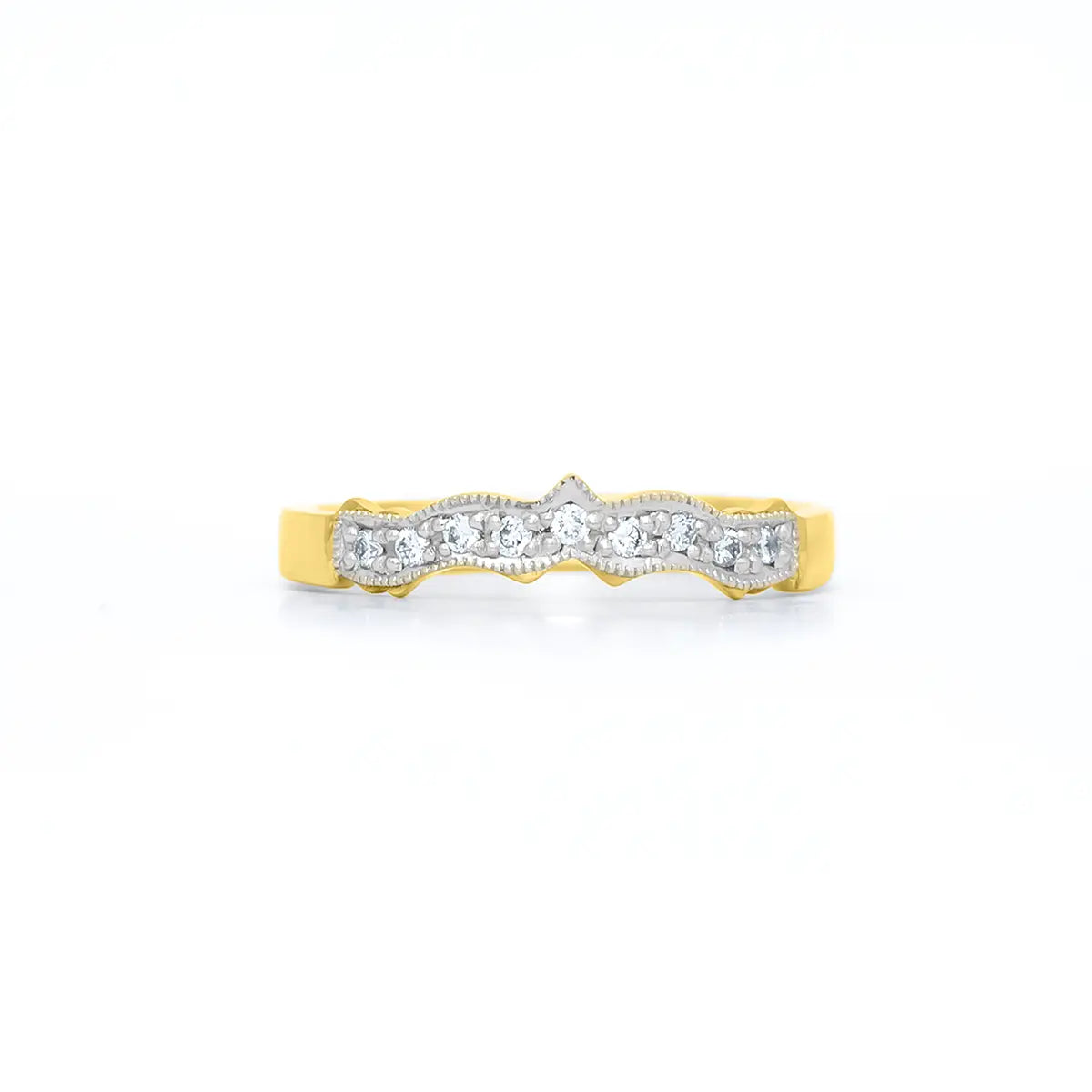Irish Wedding Ring with Pavé-Set Precious Gemstones – view 6