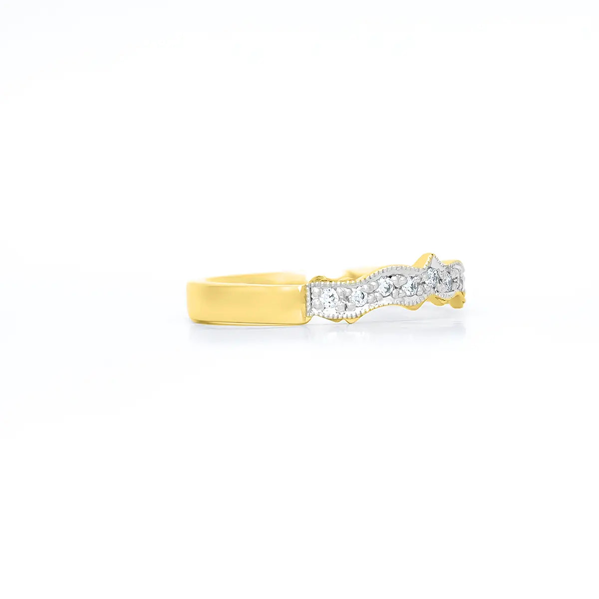 Irish Wedding Ring with Pavé-Set Precious Gemstones – view 5