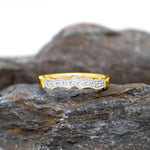 Irish Wedding Ring with Pavé-Set Precious Gemstones