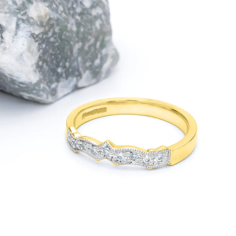 Claddagh Wedding Ring Set Adorned With Heartshaped Gemstone And Diamonds