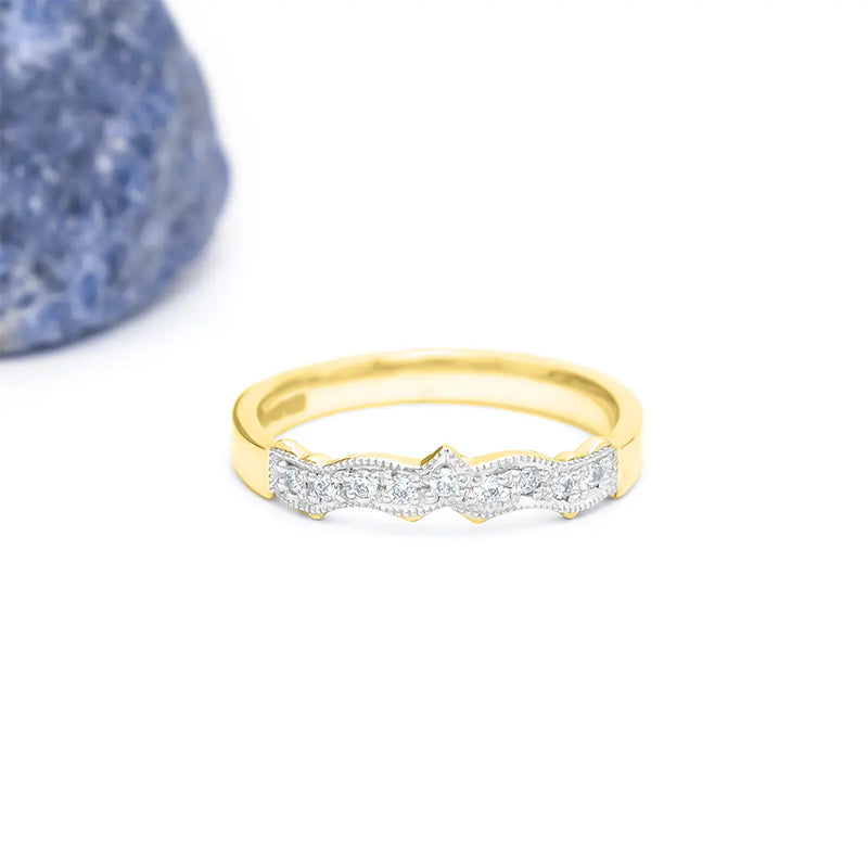 Claddagh Wedding Ring Set Adorned With Heartshaped Gemstone And Diamonds