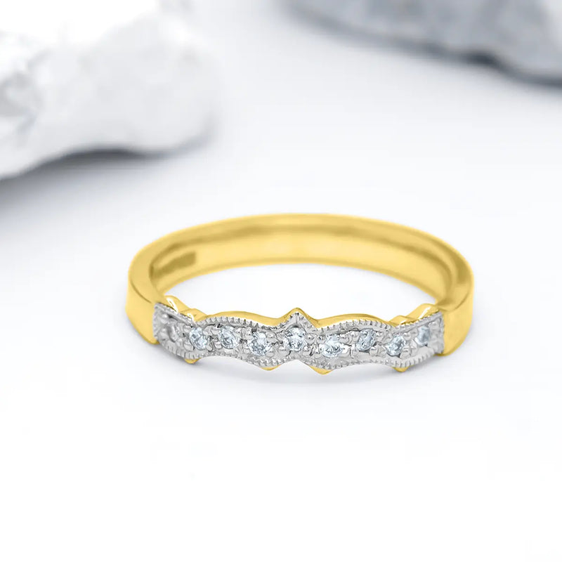 Claddagh Wedding Ring Set Adorned With Heartshaped Gemstone And Diamonds