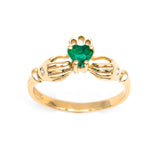 Irish Claddagh Ring With Heartshaped Precious Gemstone