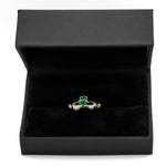 Irish Claddagh Ring With Heartshaped Precious Gemstone