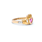 Yellow or White Gold Claddagh Birthstone Ring