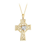 Gold & Lab Diamond Celtic Cross Necklace