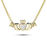 Gold Lab Diamond Claddagh Necklace
