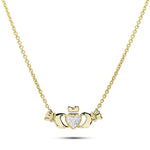 Gold Lab Diamond Claddagh Necklace