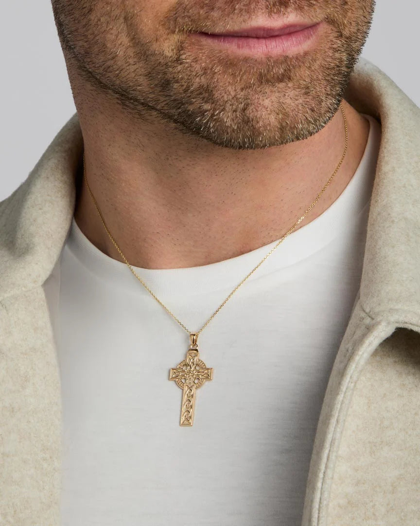 Gold Large Celtic Cross Pendant – view 2
