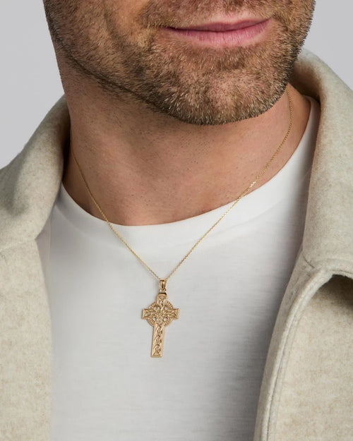 Gold Large Celtic Cross Pendant