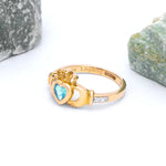 Yellow or White Gold Claddagh Birthstone Ring
