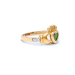 Yellow or White Gold Claddagh Birthstone Ring