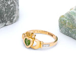 Yellow or White Gold Claddagh Birthstone Ring