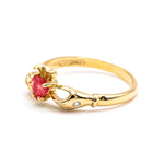 Irish Claddagh Ring With Heartshaped Precious Gemstone