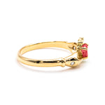 Irish Claddagh Ring With Heartshaped Precious Gemstone