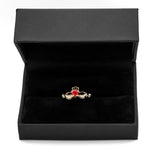 Irish Claddagh Ring With Heartshaped Precious Gemstone