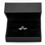 Irish Claddagh Ring With Heartshaped Precious Gemstone