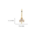 Gold Shamrock Earrings With Lab-Diamonds