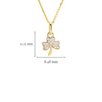 Gold Shamrock Necklace With Lab-Diamonds