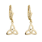 Gold Trinity Knot Drop Earrings