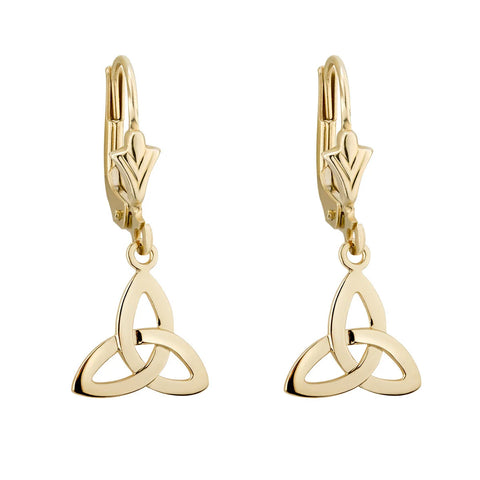 Gold Trinity Knot Drop Earrings