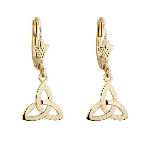 Gold Trinity Knot Drop Earrings