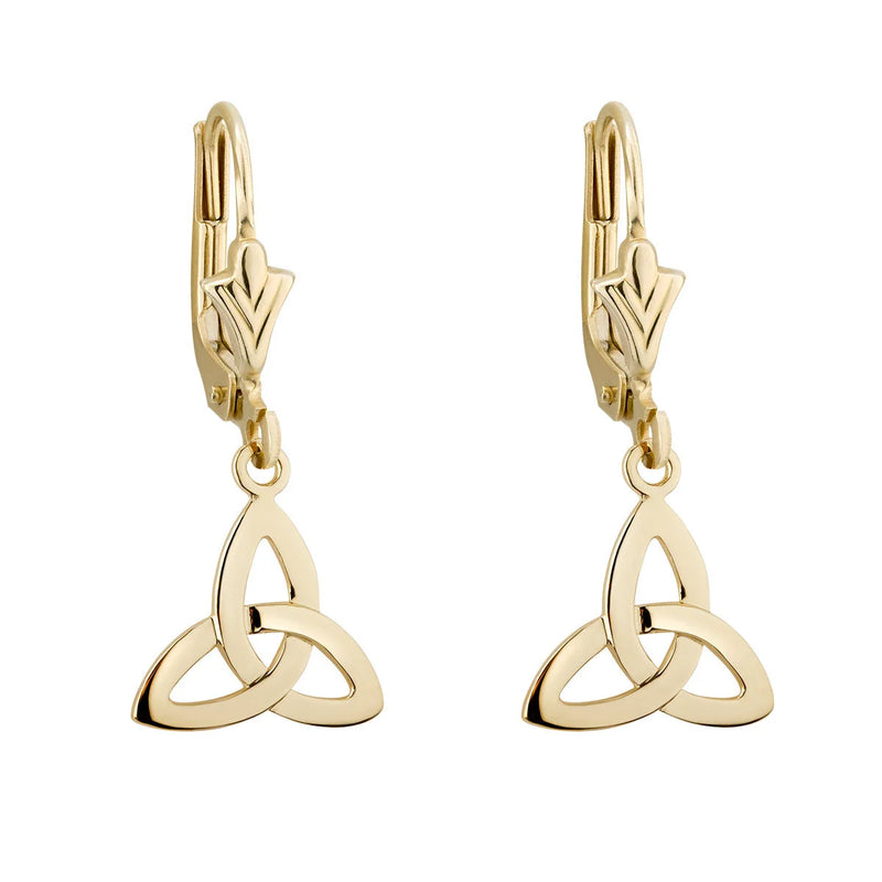 Gold Trinity Knot Drop Earrings