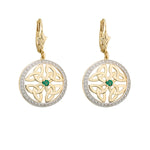 Gold Trinity Knot Emerald Earrings